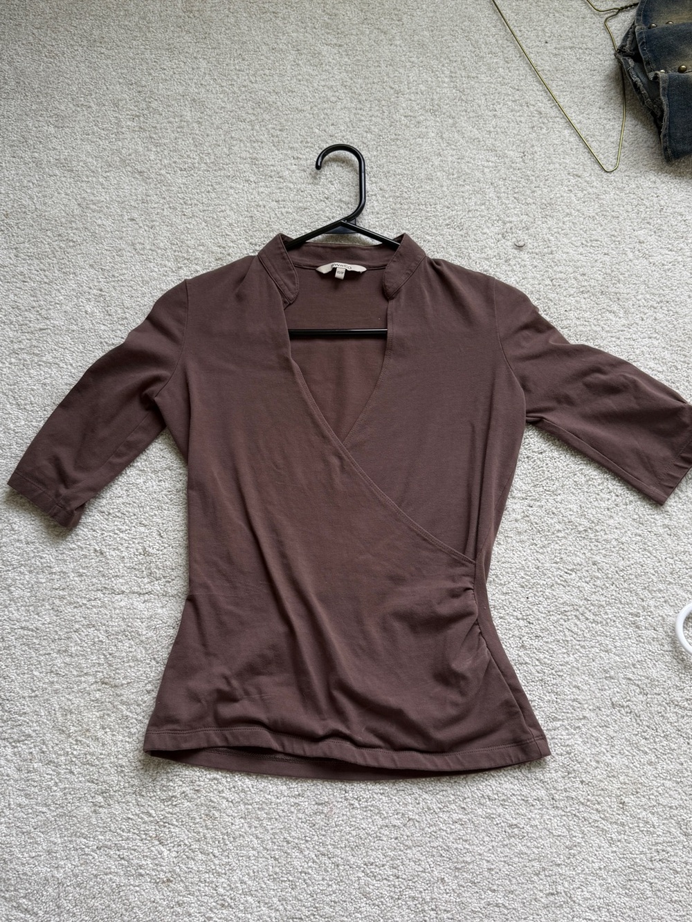 Brown Wrap-Style Women's Top